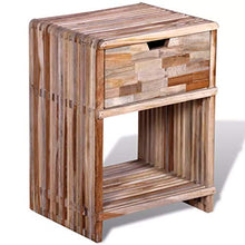 Xingshuoonline Comodino con cassetto in Legno di Teak Riciclato comodini con Un cassetto E Un Ripiano