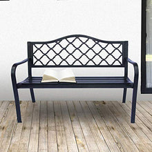 Panche da Giardino per Terrazza All'aperto Panchine del Parco Divertimenti, Panca da Cortile in Alluminio Pressofuso Resistente alle Intemperie, Comoda Panca 2 Posti con Schienale Braccioli