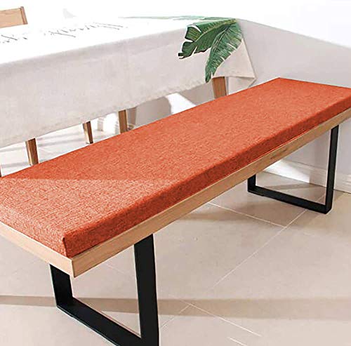 Cuscino per panca con cravatta, antiscivolo, 2 o 3 posti, cuscino in spugna per sedie a sdraio, altalena, giardino, cucina, sala da pranzo (100 x 30 x 5 cm, arancione)
