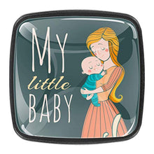 Simpatico poster per mamma e il suo bambino Pomelli per Porta Set di 4 Pomelli per Mobili Manopole per Cassetti Cucina Armadio Vetro