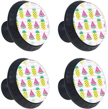 Strisce colorate di ananas angurie Pomelli per Porta Set di 4 Pomelli per Mobili Manopole per Cassetti Cucina Armadio Vetro