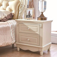 Elegante Semplicità Tavolino Comodino Minimalista Europeo Dipinto a Mano in Argento Verniciato Bianco Comodino in Rovere Multibed per Camera da Letto, DTTX001