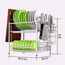 LYM &ripiano di stoccaggio Scaffale da Cucina, organizzatore Multifunzionale dello scaffale di Cucina dello scaffale di Scarico dell'Acciaio Inossidabile della Famiglia -2 Strato Scaffale di Finitura