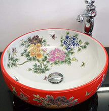 floreale rotondo – lavabo in ceramica contatore top lavabo lavandino lavaggio ciotola