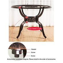 CGBF-Tavolo per Sedie da Giardino in Alluminio Pressofuso 5 Pezzi,Set di Mobili in Bronzo Antico per Patio Esterno con Foro per Ombrellone