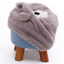 Sgabello Resistente per Soggiorno Carino decorazione della casa sgabelli in legno con tessuti peluche copertina in legno sgabelli bassi poggiapiedi sedia rotonda sgabello carino maiale forma di carton