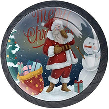 Babbo Natale che gioca con il pupazzo di neve Pomelli per Porta Set di 4 Pomelli per Mobili Manopole per Cassetti Cucina Armadio Vetro