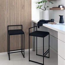 GYPPG Elegante Sgabello Alto con Schienale Semplice Altezza 66/76 cm | Gambe in Metallo Nero e Confortevole Imbottitura in Velluto | Ideale per Bar, casa, uffici, caffè, Feste, Pub e Cuc