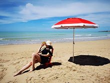 Joy Summer Ombrellone in Alluminio Spiaggia Mare con Camino Anti-Vento Ultra Leggero PANAREA - Rosso