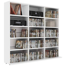 Tidyard Armadio Porta CD/Dvd, Armadio per Casa e Ufficio, Armadio in Truciolato, con Scomparti Aperti 102x16x89,5 cm