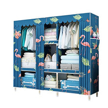Jurass Armadio Pieghevole, Combinazione/Telaio Combinato a Pavimento, Armadio Effetto Tela - Armadio portaoggetti - L165cm × L45cm × H170cm - Blu