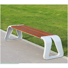 Panca per il tempo libero da esterno, gambe della sedia in fusione di alluminio e panca in legno massello a griglia ananas, sedile per il riposo pubblico all'aperto, può ospitare 2-3 persone