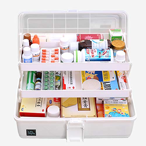Dittzz Scatola per Medicinali, 3 Strati Scatola di Medicina Contenitore per Medicinali di Emergenza Multifunzione Scatola Immagazzinaggio con Maniglia