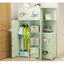 Guardaroba Provincia Armadio Moderno Semplice Assemblea Economico Spazio Singolo Affitto Camera da Letto dei Bambini Semplice plastica XINYALAMP (Color : Green)