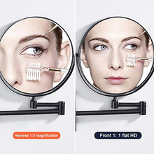 FYMDHB886 Specchio per Il Trucco a Parete Specchio per Il Bagno Specchio per Il Trucco 3X Ingrandimento Specchio per Il Trucco Doppio Specchio Girevole Specchio allungabile per Il Bagno