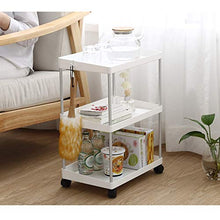 Quattro Ruote Portatile Strumento di archiviazione Carrello Carrello for Ripiani, Struttura in plastica Mobile conveniente Cucina Soggiorno Bagno Bianco 2 Dimensioni Utility Cart