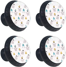 Pinguino freddo con cappelli Neve invernale Pomelli per Porta Set di 4 Pomelli per Mobili Manopole per Cassetti Cucina Armadio Vetro