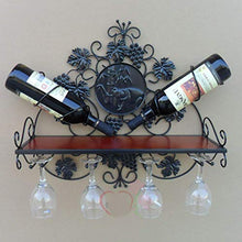 Cremagliera Del Vino Semplice e Creativa Arte in Ferro Bar in Stile Retrò Decorazione Semplice e Creativa Cafe Appeso a Parete Vino Cremagliera Del Vino Semplice e Creativa, PZW, B