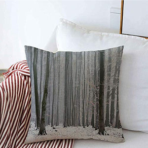 Fodere per cuscini decorativi Tronco di corteccia Silenzioso A foglia larga Foresta fredda Gelo Nebbia Gelo Parco invernale Parco naturale Crosta Parchi all'aperto copricuscini 45 X 45CM