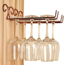 Wolfbush Appendi calici, 2 Righe Acciaio Inossidabile Parte Stand Vino Bicchiere Vetro Gruccia Rack Coppa Vetro Titolare Scaffale portabicchieri - Bronzo