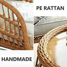 Set di Mobili da Giardino per Esterni, 2 Pezzi di Sedia in Vimini E Combinazione di Tavolino per Tutte Le Stagioni Set di Mobili da Conversazione per Giardino in Rattan in Ferro Battuto