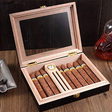 SCDZS Cigar Box Humidor Viaggi - con igrometro e umidificatore Transparent Glass Window Cigar Box Box di Viaggio Cigar Box Portatile Rimovibile