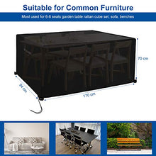 Copertura per Mobili da Giardino, Telo Copri Protettivo Quadrato per Tavolo e Sedie da Esterni, 420D Oxford Copertura Impermeabile Anti-UV, Resistente alla Polvere Rattan Copertura(242x162x100cm)