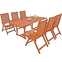 Deuba Set Unikko 6+1 sedie Schienale Alto e Tavolo in Legno d' eucalipto Certificato FSC® 7 pz Legno dinette da Giardino