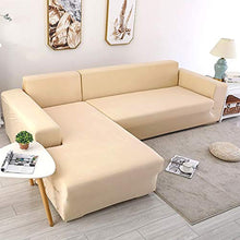 OKJK Copridivani ad Angolo, Rivestimento per mobili Soggiorno Moderno, copridivano sfoderabile Chaise Longue Elastico Universale a Forma di L (White,Part A-A 90-140cm)