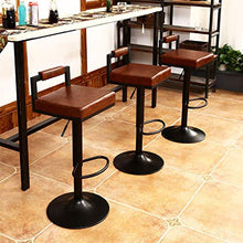 YS Sedia Sgabello da Bar Sedile da Bar, Schienale Vintage Girevole e Sollevabile in Ferro Alto Cucina Semplice Art Pub Pranzo con Poggiapiedi per Banco Studio a Casa,Nero
