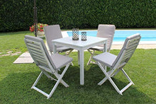 MilaniHome Tavolo Quadrato Fisso in Legno di Acacia 80 X 80 Bianco per Esterno Giardino Portico Ristorante Bar Hotel Albergo Agriturismo