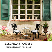 blumfeldt Patras Flower - Nature Edition, Tavolino da Giardino, Tavolino, Stile Bistrò, Marmo Bianco con Venature Grigie, Ideale per Interni ed Esterni, Resistente alle Intemperie, Bianco