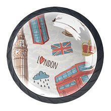 Simboli di Londra (2) 4 PCS Pomelli per Porta, Pomolo per Mobile, Pomelli per Mobili con Viti, Maniglia per Armadietto, Pomelli per Porta, Pomelli per Cassetti per Porta, Armadio, Cassetto e Credenza