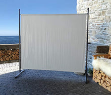 Quick-Star 2 Pezzi Paravento 180 x 178 cm Tessuto divisorio Spaziale Grande Giardino Parete divisoria Balcone frangivista Bianco