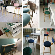 BDLYZ Yxsd - Sgabello da bar in morbido velluto imbottito con schienale schienale e altezza sgabello con gambe dorate, finitura metallo/ferro (dimensioni: 75 cm)