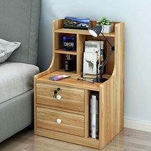 Comodino serratura 2-cassetti Multi-strato di stoccaggio semplice camera da letto moderna semplice armadio di stoccaggio 42X30X70CM FANJIANI (colore : C)