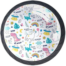 Be Wild Dinosaur Unicorn Pomelli per Porta Set di 4 Pomelli per Mobili Manopole per Cassetti Cucina Armadio Vetro