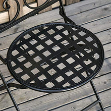 Set Tavolo e 2 Sedie Pieghevoli da Giardino in Metallo con Mosaico Colorato