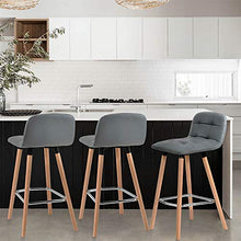 Autoshoppingcenter Sgabelli da Bar Sedia Schienale Similpelle Cucina Moderno con Gambe in Legno per Ristorante Bar Grigio