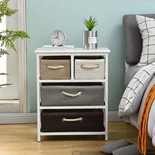 Yyqx Comodino Comodino Moderno della Camera da Letto dell'Armadio Minimalista della mobilia del Rattan di Legno Solido Comodini Letto