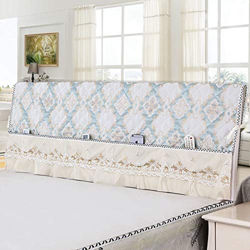 LANG ZI Copri +Testiera+Letto Fodera per Testata Letto Copri Testata Letto 150/160/200 CM Matrimoniale/Singolo Premium Imbottita Elastica Copritestata Letto Protezione Anti-Collision.