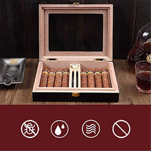 TGhosts Cigar Humidor, Fatto a Mano Cigar Humidor, Cedar Cigar Box Desktop con umidificatore e igrometro, Vetro Top