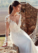 FTFTO Accessori per la casa Abiti Eleganti e semplici Abito alla Moda con Scollo a V Tulle Appliques in Pizzo Abito Elegante Abito da Sposa Romantico Bianco 18W