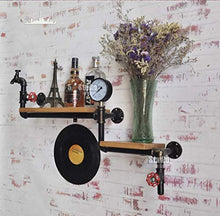 LHQ-HQ Cremagliera del Vino, Tubo di Ferro battuto Loft Parete in Legno massello Vino Rack Vino Appeso Bar Rack, Stand di Esposizione