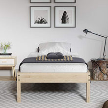 belupai Telaio in legno di abete rosso massiccio, con gambe di supporto, per camera da letto, colore naturale, 100 x 200 cm