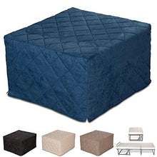 EVERGREENWEB - Pouf Letto Singolo con Materasso in WaterFoam Alto 10 cm Salvaspazio Pieghevole per Camera, Cameretta o Soggiorno, Pouf poggiapiedi, Ottomano, Tessuto Sfoderabile e Lavabile - Blu