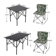 FOMT Tavolo da Picnic Pieghevole E Set da Spiaggia,Altezza Regolabile, Tavolo E Sedie in Lega di Alluminio, Scrivania Portatile con 4 Posti per Barbecue da Campeggio E Picnic All'aperto,Camuffare,L