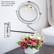 ffu Specchio per Il Trucco A Parete A LED, Specchio da Bagno con Illuminazione Rotante A 360 Gradi