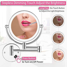 MRJ Specchio Trucco con Ingrandimento 5X/1X Specchio Parete LED Specchio Estensibile da Bagno Rotazione a 360° Ideale per Bagno Hotel Spa, EU Plug