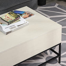 HOMCOM Tavolino Sollevabile da Salotto, Tavolo da Caffè in Legno con Piano Alzabile e Vano Contenitore, 90x60.5x45.5cm